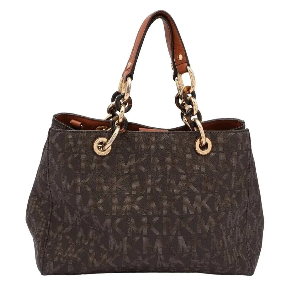 Michael Michael Kors Signature Coated Canvas Medium Cynthia Tote Designer Bag